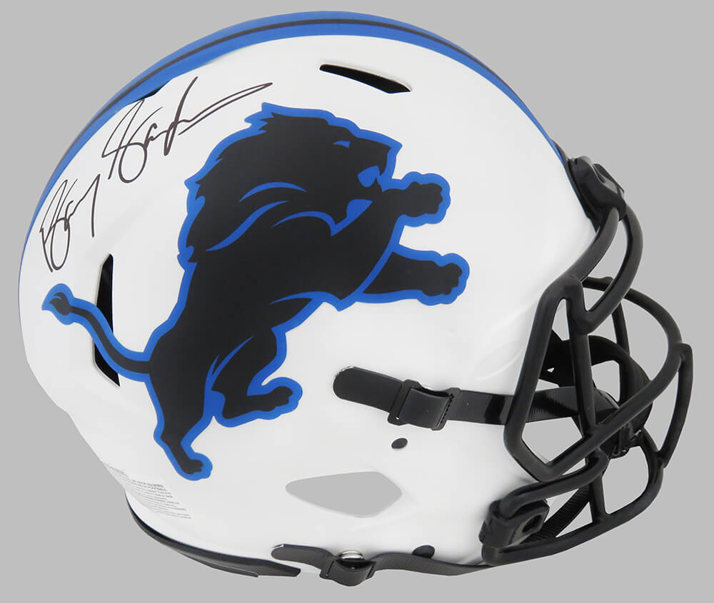 Barry Sanders Signed Detroit Lions Lunar Eclipse White Matte Riddell Speed Authentic Helmet