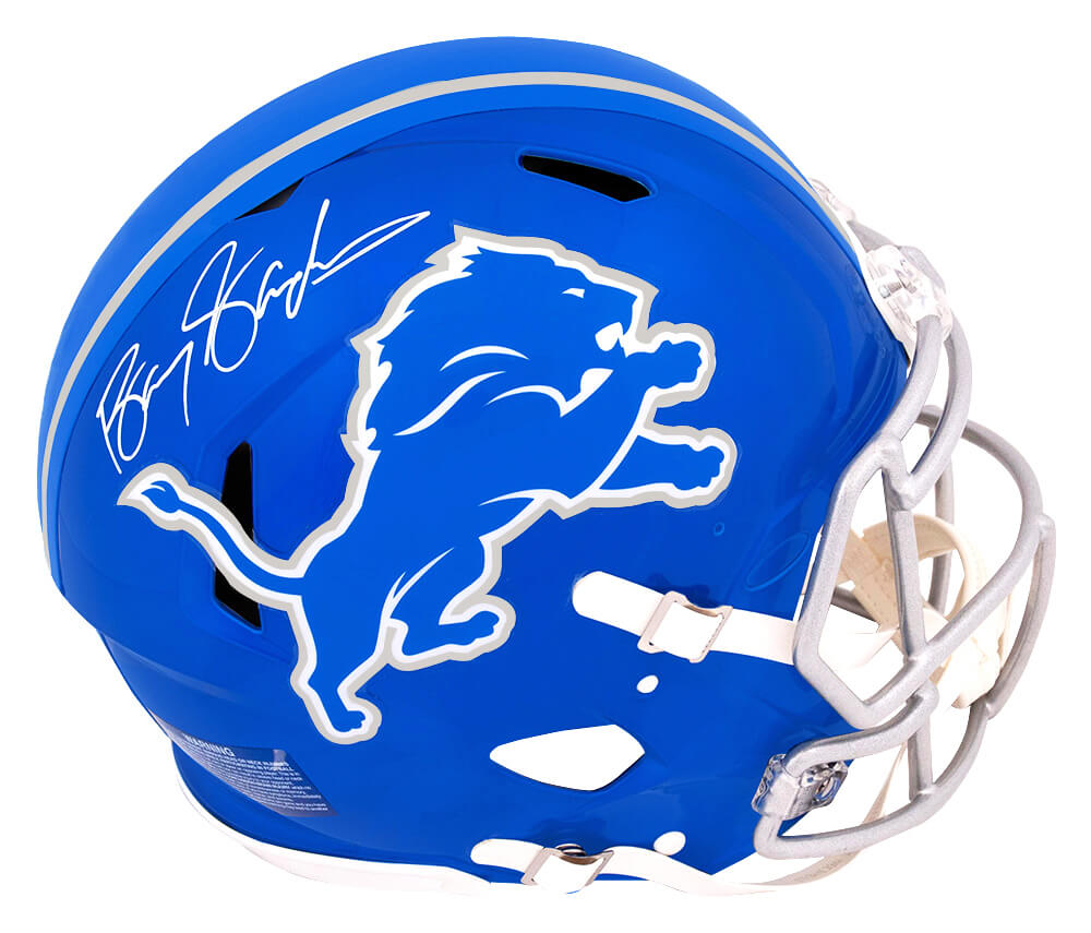 Barry Sanders Signed Detroit Lions FLASH Riddell Full Size Authentic ProLine Speed Helmet