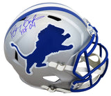 Barry Sanders Signed Detroit Lions Throwback Riddell Full Size Speed Replica Helmet w/HOF'04