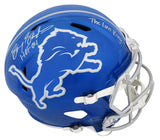Barry Sanders Signed Detroit Lions FLASH Riddell Speed Full Size Replica Helmet w/HOF'04, The Lion King