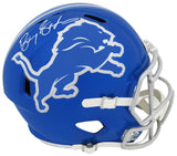 Barry Sanders Signed Detroit Lions FLASH Riddell Speed Full Size Replica Helmet (In White)