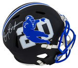Barry Sanders Signed Detroit Lions Barry Sanders Logo Black Riddell Full Size Speed Replica Helmet