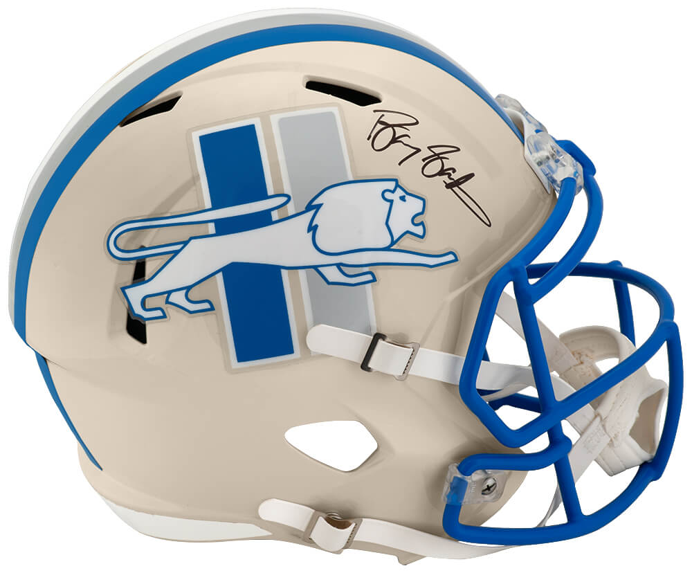 Barry Sanders Signed Detroit Lions RETRO Riddell Full Size Speed Replica Helmet
