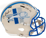 Barry Sanders Signed Detroit Lions RETRO Riddell Full Size Speed Replica Helmet w/HOF 04, The Lion King