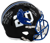 Barry Sanders Signed Detroit Lions Barry Sanders Logo Black Riddell Full Size Speed Replica Helmet w/7-Inscriptions