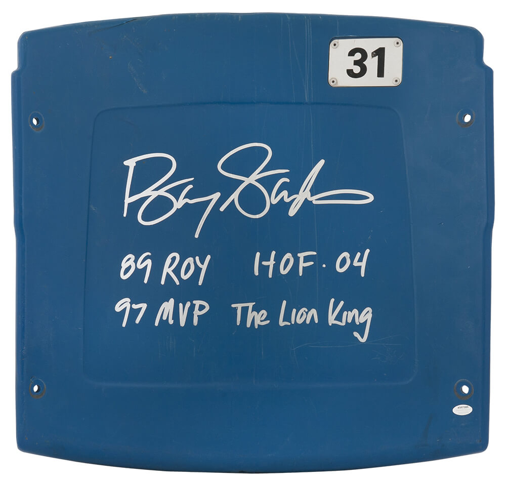 Barry Sanders Signed Detroit Silverdome Stadium Blue Seatback w/4-Inscriptions
