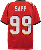 Warren Sapp Signed Red Custom Jersey