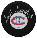 Serge Savard Signed Montreal Canadiens Medium Logo Hockey Puck