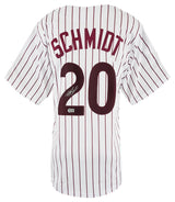 Mike Schmidt Signed White Pinstripe Throwback Custom Baseball Jersey - (Beckett)
