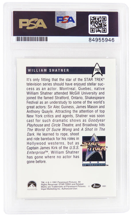 William Shatner Signed 1991 Star Trek 25th Anniversary Impel Trading Card #363 - (PSA Encapsulated)