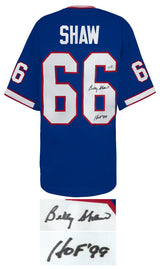 Billy Shaw Signed Blue Throwback Custom Football Jersey w/HOF'99 - (Beckett)