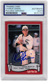 Charlie Sheen Signed Eight Men Out 1988 Pacific Trading Card #10 - (PSA Encapsulated)