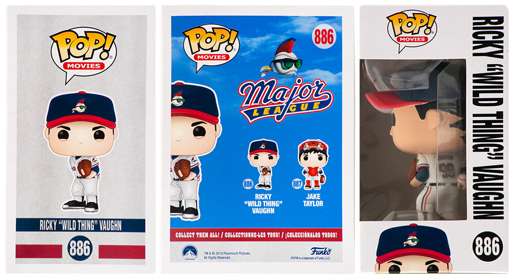 Charlie Sheen Signed Major League Ricky Wild Thing Vaughn Funko Pop Doll #886