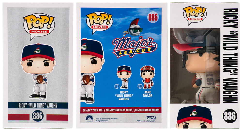 Charlie Sheen Signed Major League Ricky Wild Thing Vaughn Funko Pop Doll #886 (with Glasses)