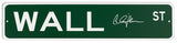 Charlie Sheen Signed Wall Street 4x18 Green Aluminum Street Sign