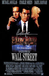 Charlie Sheen Signed Wall Street 11x17 Movie Poster