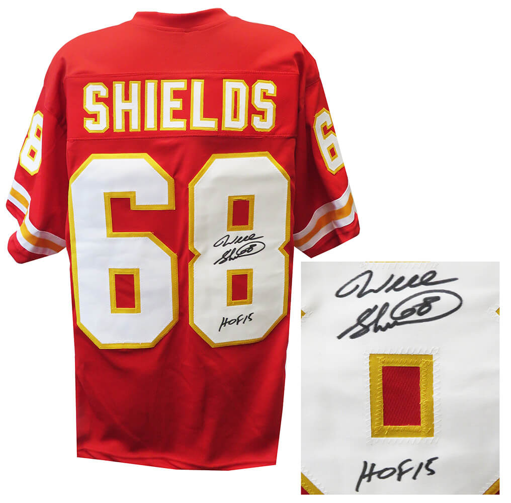 Will Shields Signed Red Custom Football Jersey w/HOF'15