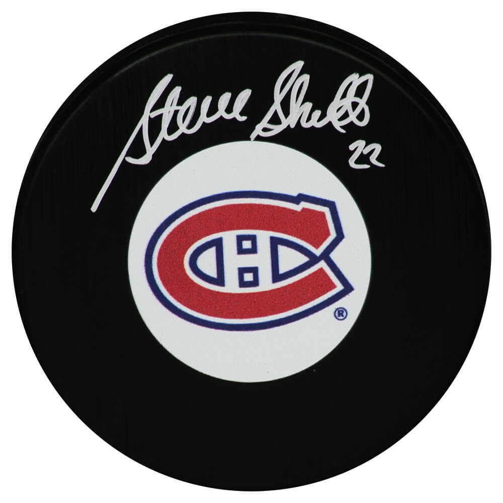 Steve Shutt Signed Montreal Canadiens Logo Hockey Puck