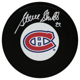 Steve Shutt Signed Montreal Canadiens Logo Hockey Puck