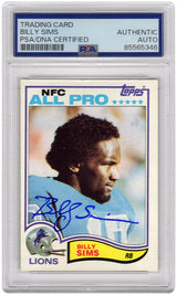 Billy Sims Signed Detroit Lions 1982 Topps All Pro Football Trading Card #349 - (PSA Encapsulated)