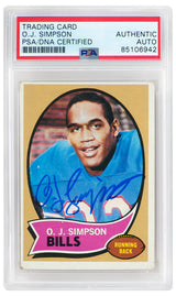 O.J. Simpson Signed Buffalo Bills 1970 Topps Rookie Football Card #90 (PSA/DNA Encapsulated)