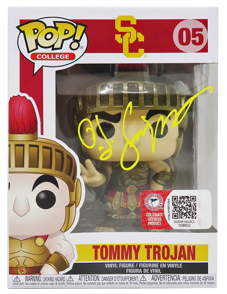 O.J. Simpson Signed USC Trojans Tommy Trojan Funko Pop Doll #05