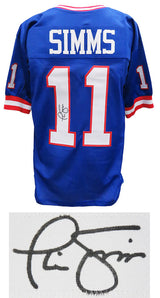 Phil Simms Signed Blue Custom Football Jersey