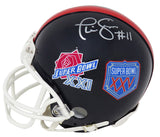 Phil Simms Signed New York Giants Super Bowl XXI & XXV Champs Logo Riddell Mini Helmet