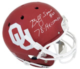 Billy Sims Signed Oklahoma Sooners Schutt Full Size Replica Helmet w/78 Heisman