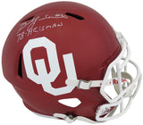 Billy Sims Signed Oklahoma Sooners Riddell Full Size Speed Replica Helmet w/78 Heisman