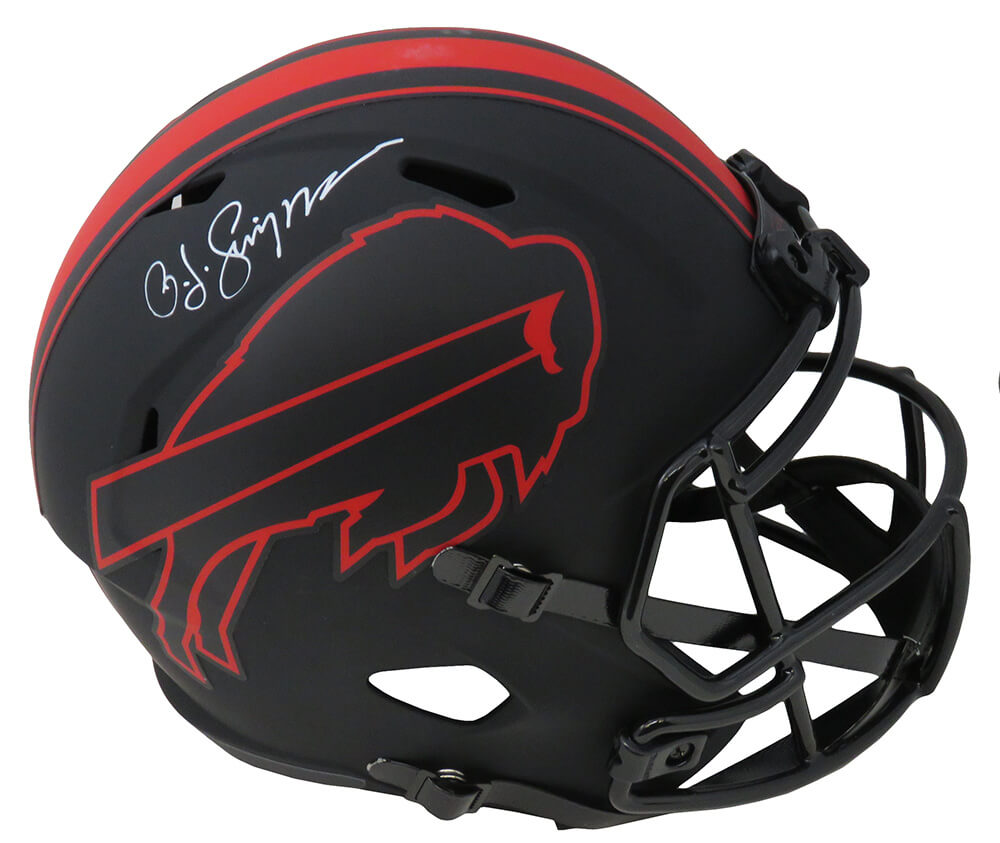 O.J. Simpson Signed Buffalo Bills Eclipse Black Matte Riddell Full Size Speed Replica Helmet