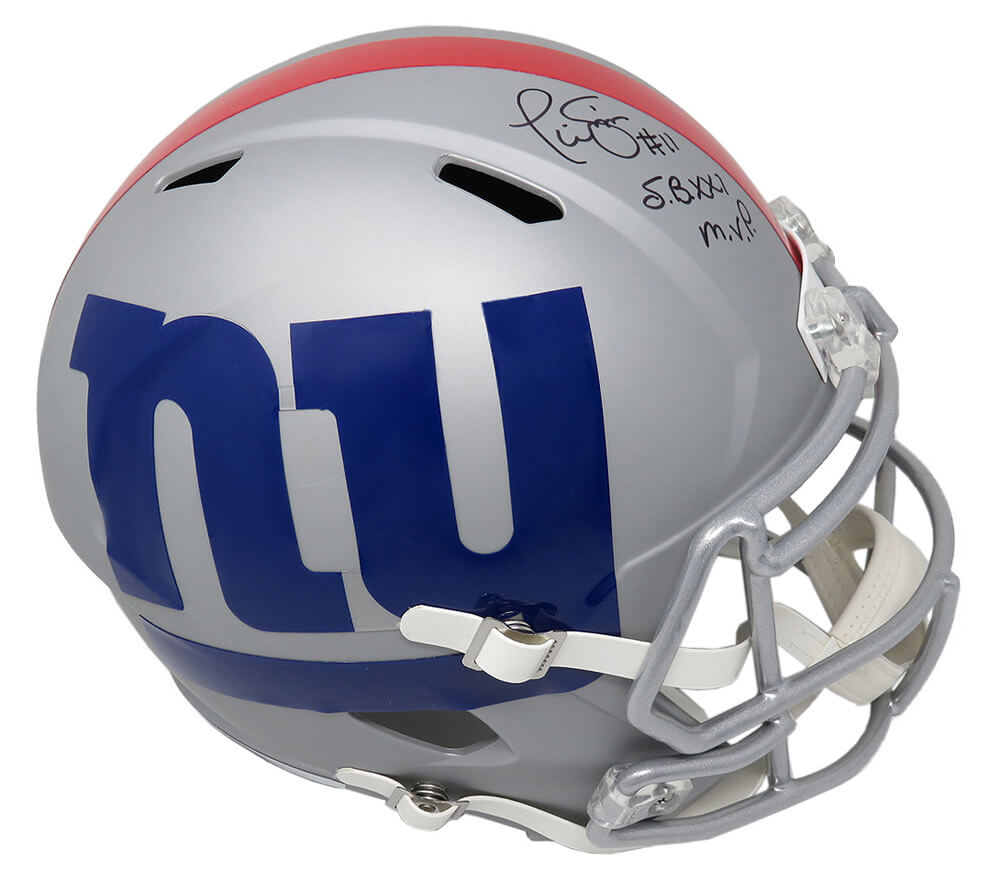 Phil Simms Signed New York Giants AMP Alternate Series Riddell Speed Full Size Replica Helmet w/SB XXI MVP