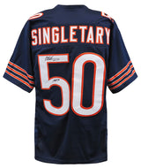 Mike Singletary Signed Navy Custom Football Jersey w/HOF'98 (JSA COA)