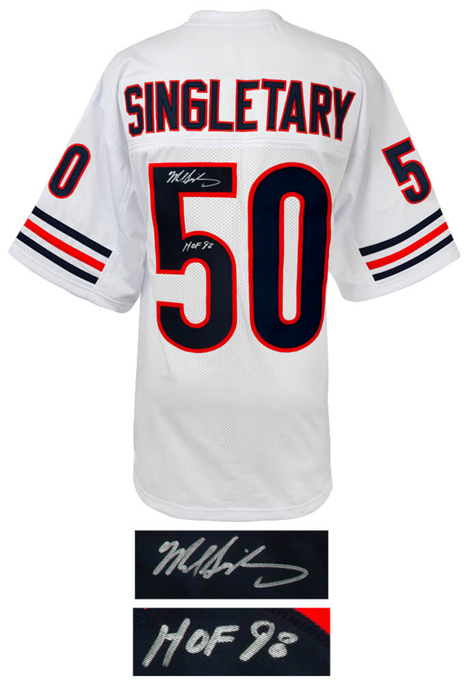 Mike Singletary Signed White Custom Football Jersey w/HOF'98