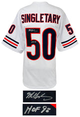 Mike Singletary Signed White Custom Football Jersey w/HOF'98