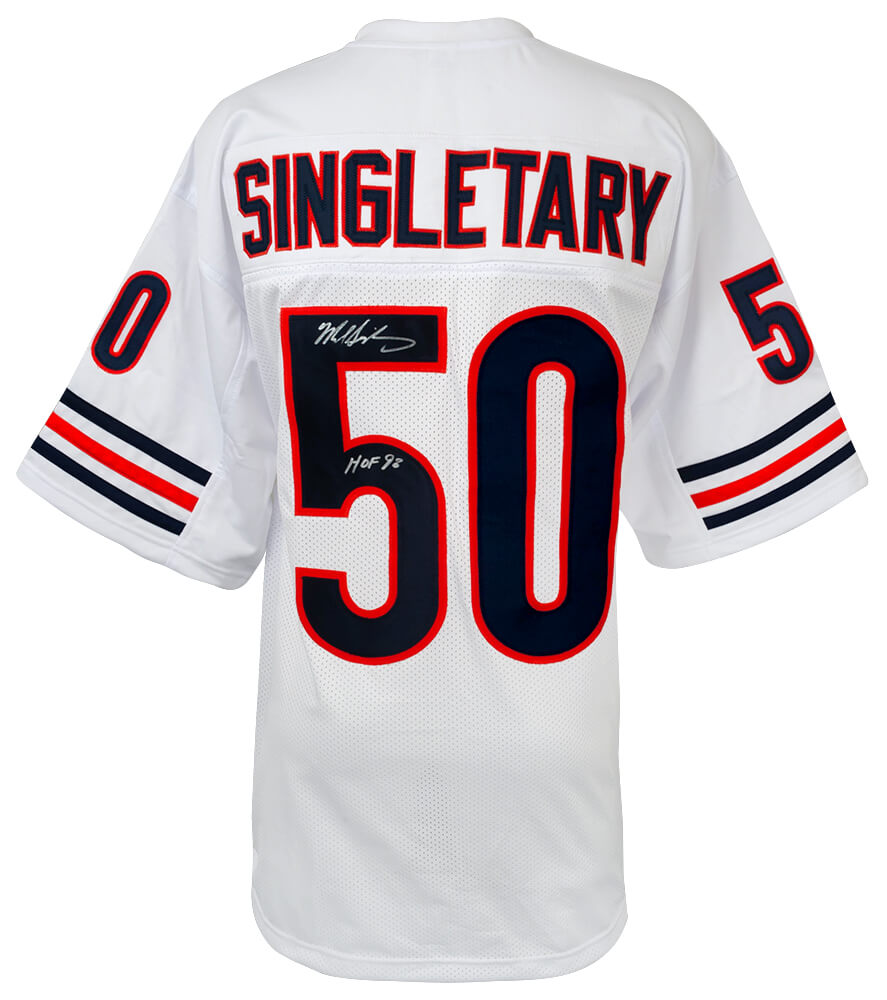 Mike Singletary Signed White Custom Football Jersey w/HOF'98