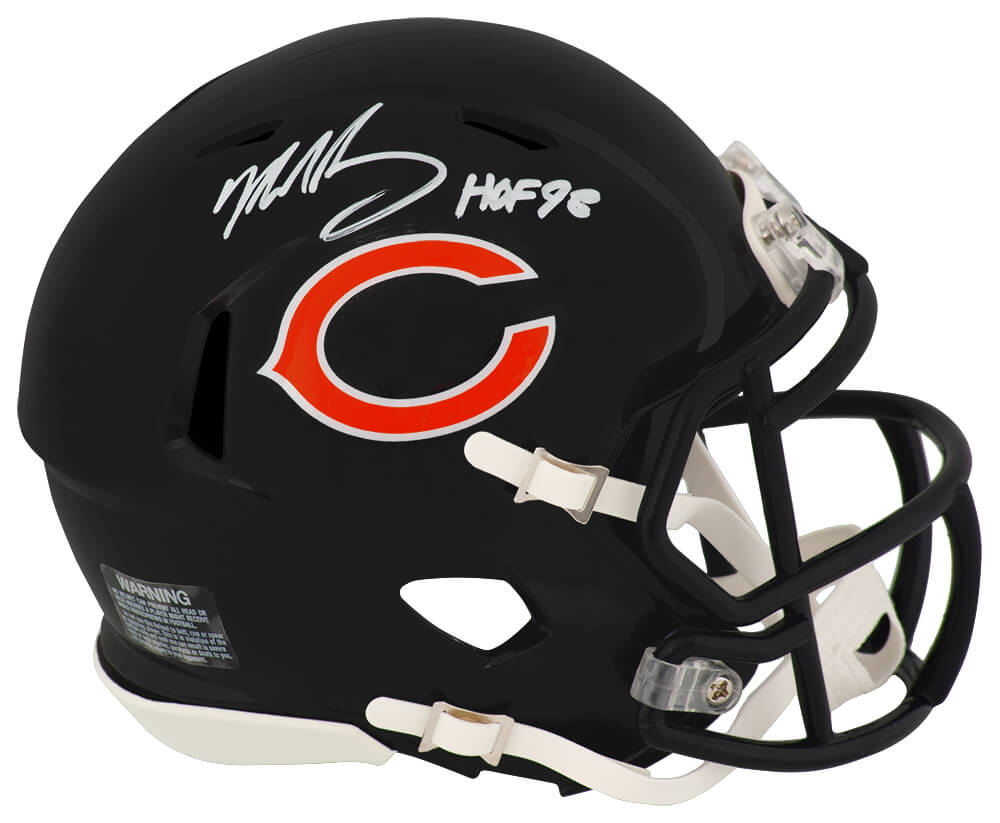 Mike Singletary Signed Chicago Bears Riddell Speed Mini Helmet w/HOF'98 - (In White)