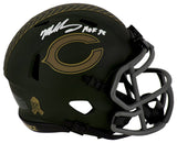 Mike Singletary Signed Chicago Bears 2025 SALUTE Riddell Speed Mini Helmet w/HOF'98 - (In White)