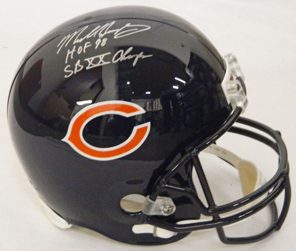 Mike Singletary Signed Chicago Bears Riddell Full-Size Replica Helmet w/HOF 98, SB XX Champs
