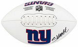 Cam Skattebo Signed New York Giants Logo Wilson White Panel Football - (Fanatics)