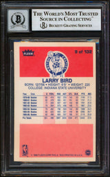 Celtics Larry Bird Authentic Signed 1986 Fleer #9 Card Auto 10! BAS Slabbed 2