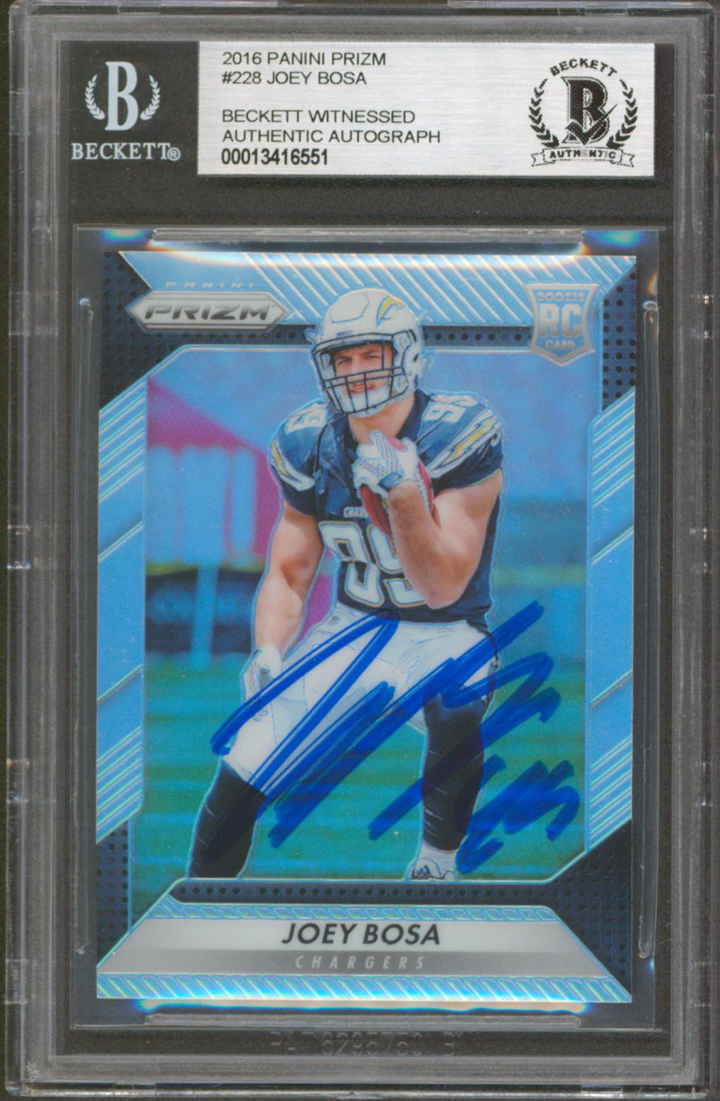 Chargers Joey Bosa Authentic Signed 2016 Panini Prizm #228 RC Card BAS Slabbed 2