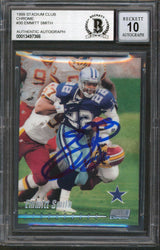 Cowboys Emmitt Smith Signed 1999 Stadium Club Chrome #30 Card Auto 10! BAS Slab
