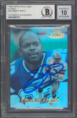 Cowboys Emmitt Smith Signed 1999 Topps Gold Label C1 #25 Card Auto 10! BAS Slab