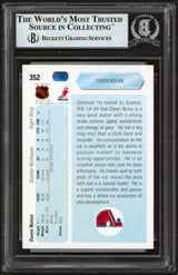 Nordiques Owen Nolan Authentic Signed 1990 Upper Deck #352 Rookie Card BAS Slab