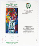 Larry Bird & Magic Johnson Signed Larry Bird Night Uncut Ticket BAS #AD04595