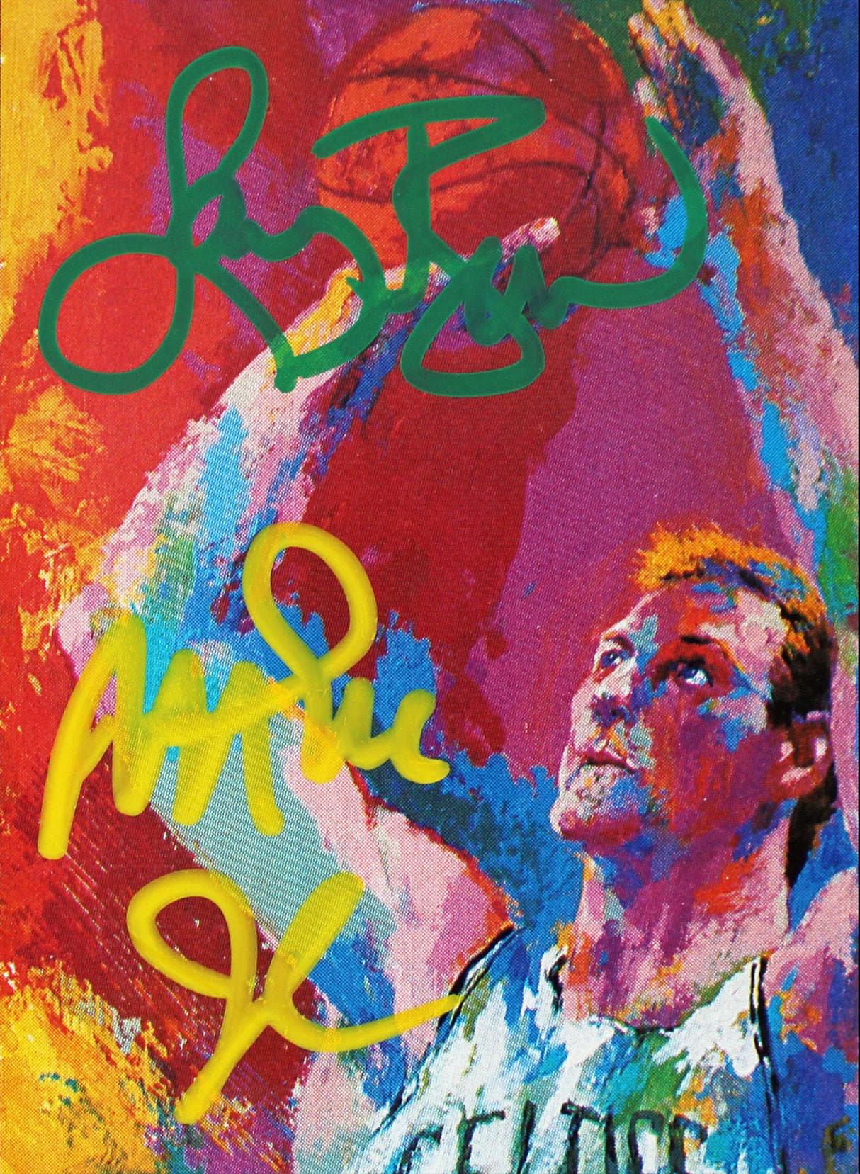 Larry Bird & Magic Johnson Signed Larry Bird Night Uncut Ticket BAS #AD04595