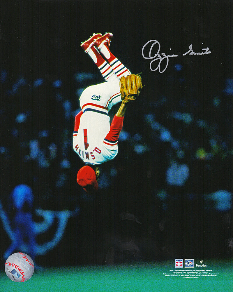 Ozzie Smith Signed St Louis Cardinals Flip Action 8x10 Photo