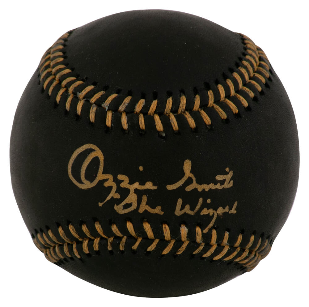 Ozzie Smith Signed Rawlings Official Black MLB Baseball w/The Wizard - (Fanatics)