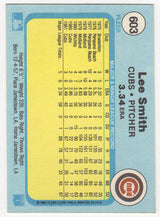 Lee Smith Signed Chicago Cubs 1982 Fleer Rookie Baseball Card #603